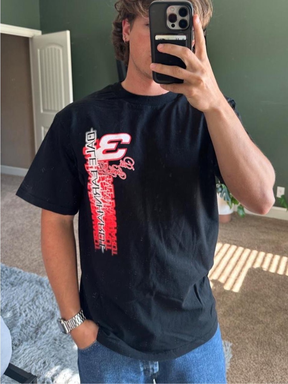 Men's Navy Short Sleeve Graphic Tee - Dale Earnhardt #3